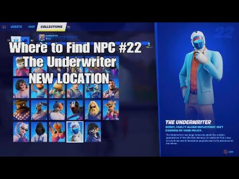 Where to Find Fortnite NPC #22 The Underwriter - NEW LOCATION Chrome Crossroads - Chapter 3 Season 4