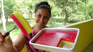 COM BATATA DOCE FIZ ESSA GELEIA DE DOIS SABORES ABACAXI E MORANGO