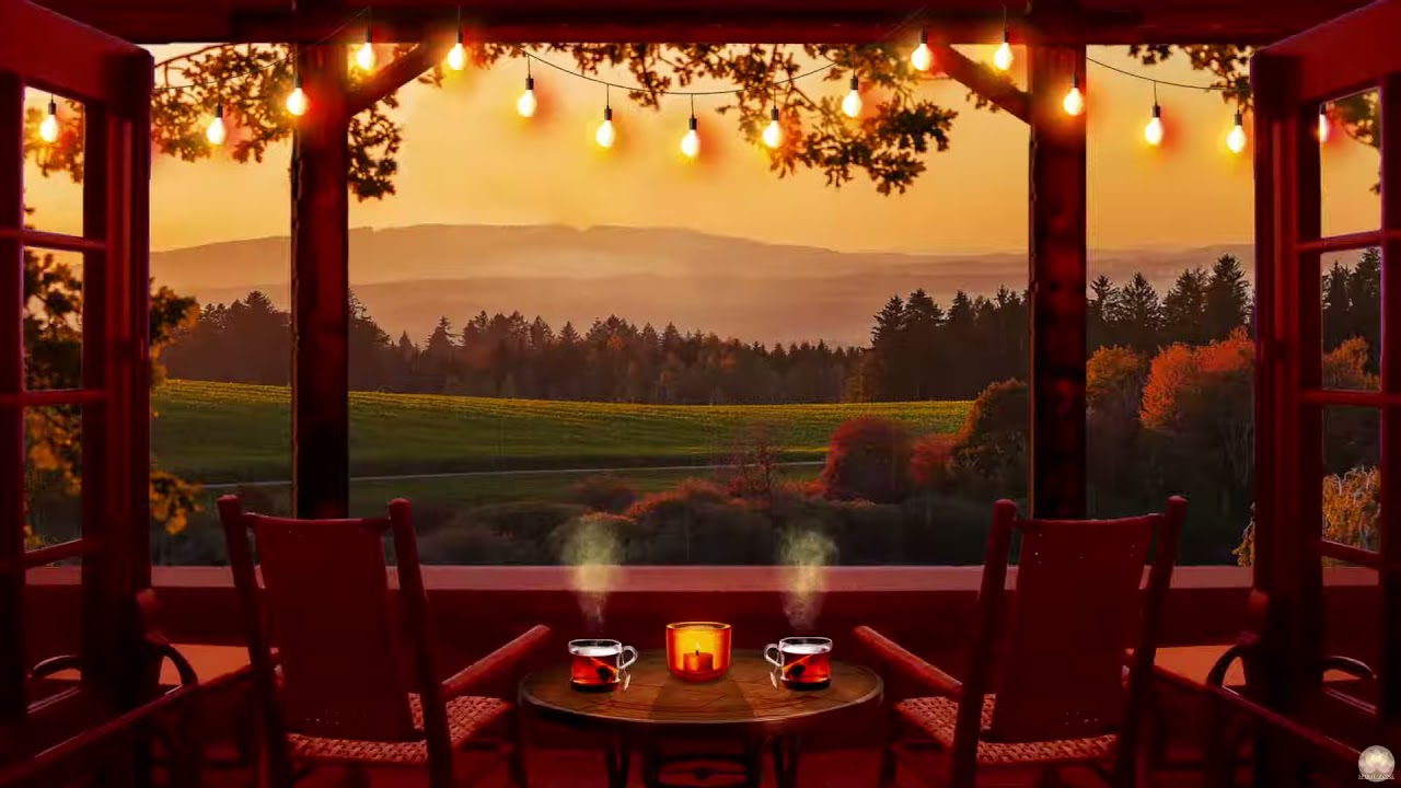 Cozy Porch During Rainy Sunrise Ambience for Relaxing/Studying
