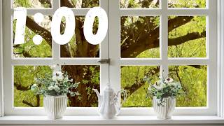 1 Minute Classroom Timer | Spring Window View | Silent Countdown | Quiet Alarm