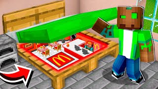 Construimos un MCDONALDS SECRETO en mi Casa en Minecraft!