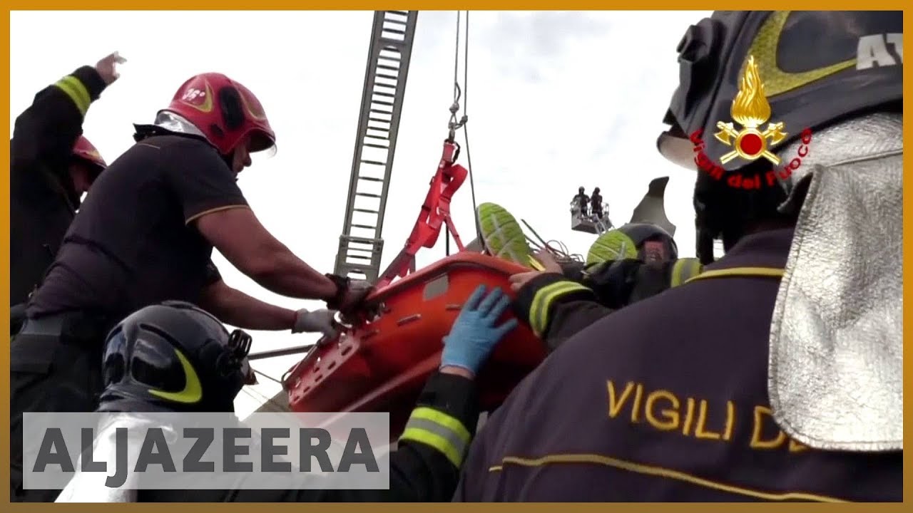 🇮🇹 جسر إيطاليا: 39 قتيلاً بينما يواصل رجال الإنقاذ البحث عن ناجين | الجزيرة الإنجليزية