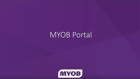 MYOB Portal overview