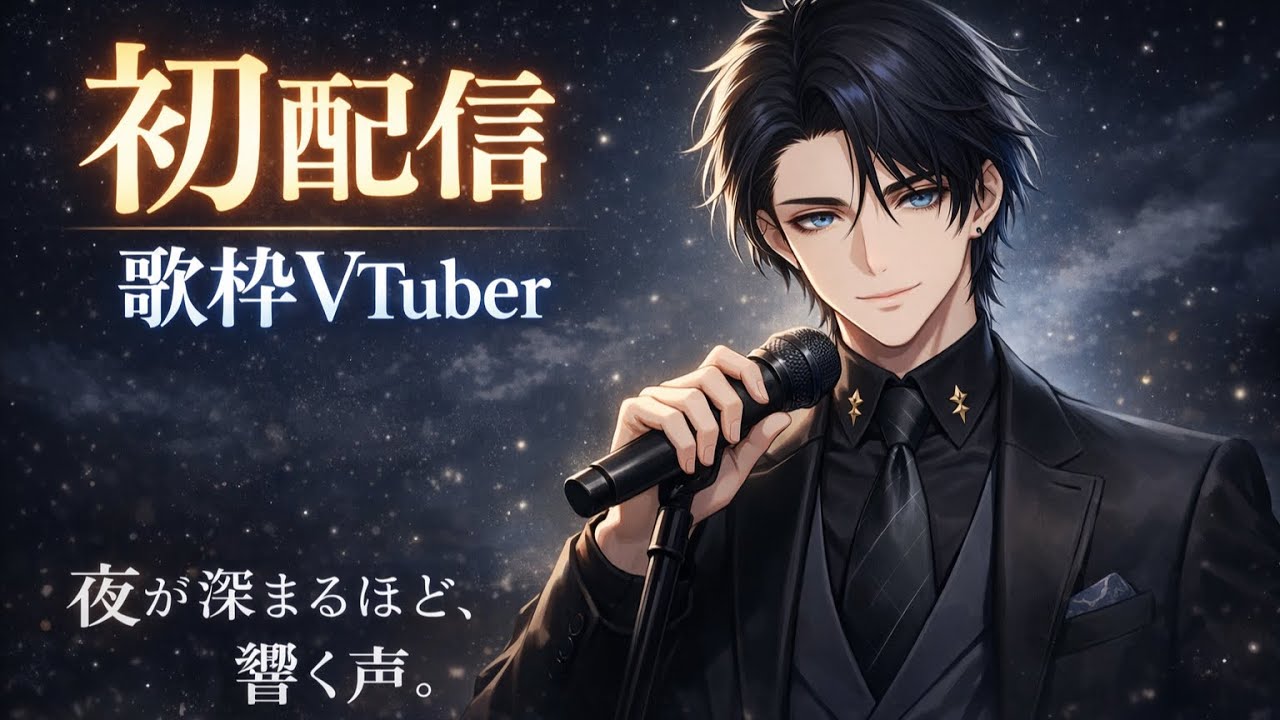 【初配信】夜に歌を置いていく歌枠VTuber｜宵夜響 - YouTube