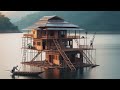 It Took Two Months To Repair The Floating Bamboo House And Install The Gate #buid #houseboat