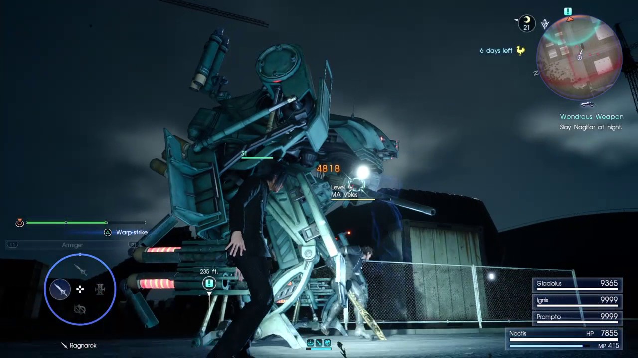 FFXV ragnarok in wondrous weapon - YouTube