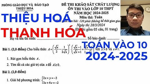 Đáp án đề thi thử môn toán năm 2023 năm 2024