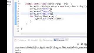 Tutoriales Java - Crear ArrayList, añadir objetos y mostrarlos por pantalla
