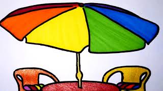 Colours For Kids Picnic Table Coloring Pages l How To Draw Picnic Food Drawing Pages l Lea