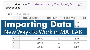 Importing Data - New Ways to Work in MATLAB