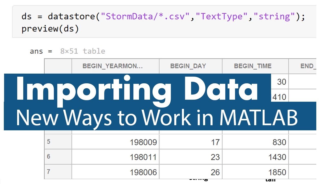 Import tools. Matlab импорт таблицы.