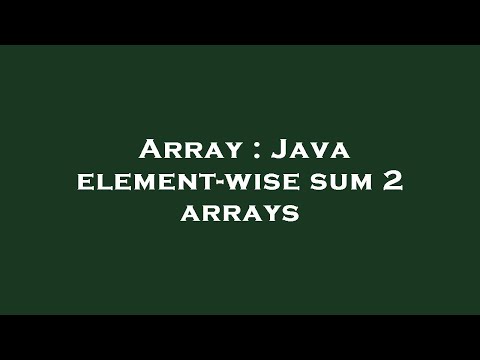Array : Java