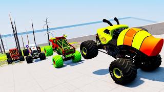Download Lagu High Speed Crashes Monster Trucks Transportation with Crashing \u0026 Jump in BeamNG.drive #040 MP3