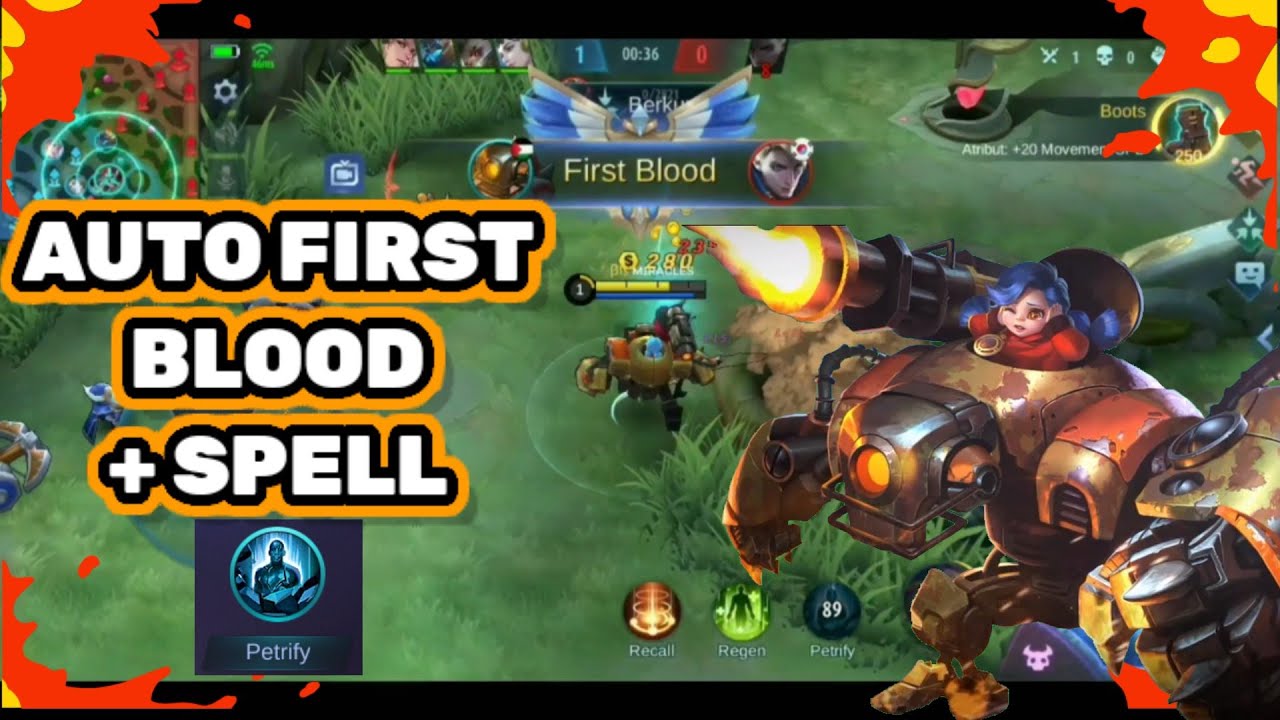 TUTORIAL FIRST BLOOD PAKAI SPELL STUNT JAWHEAD | DUO RANKED | GAMEPLAY MOBILE LEGENDS
