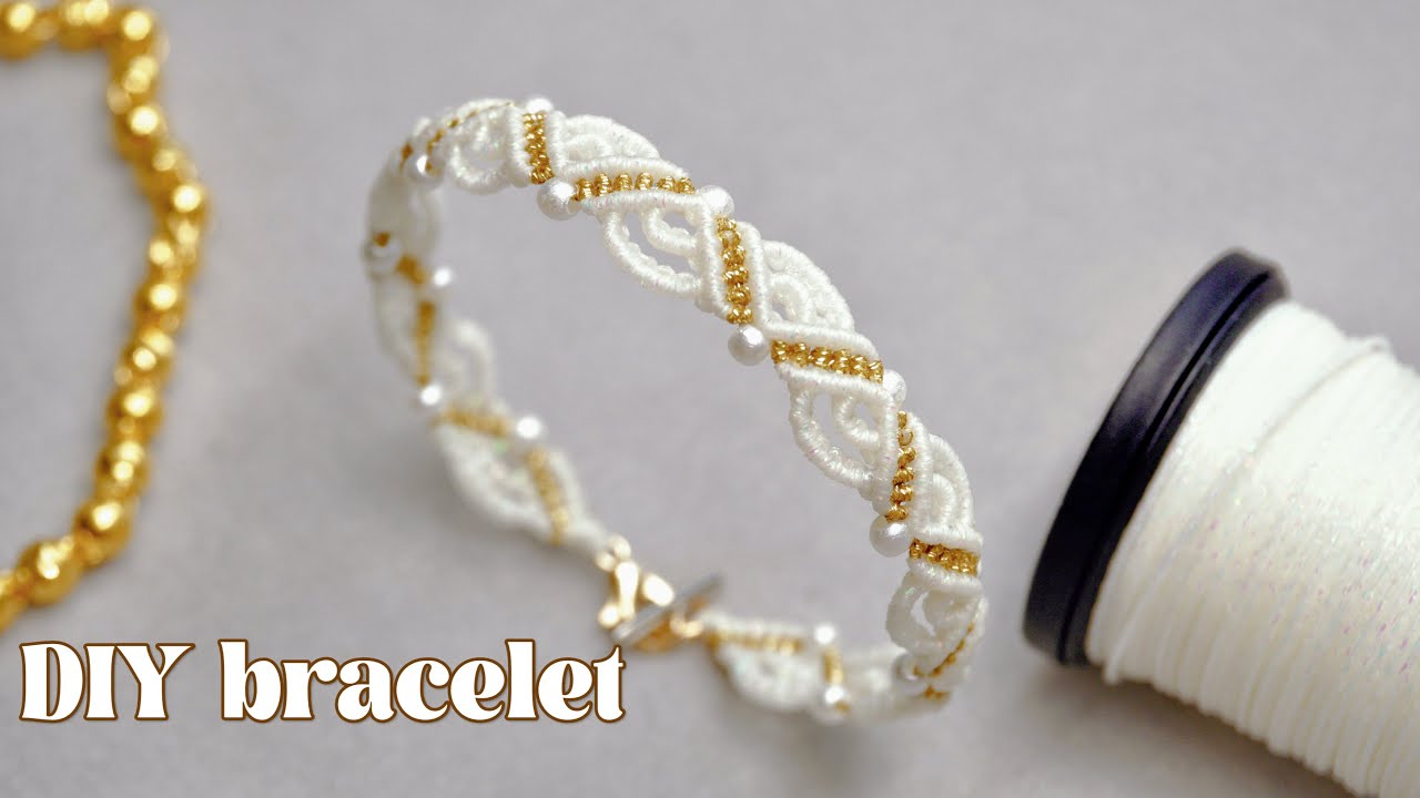 【编绳教程】鎏金幻雪手绳·步骤清晰，超级简单的编法，赶紧跟着视频一起DIY吧