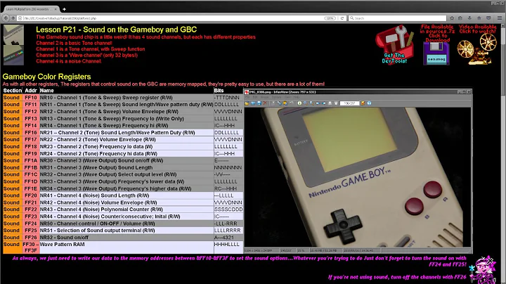 GBZ80 Assembly Lesson P21 - Sound on the Gameboy and Gameboy Color