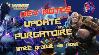DEVNOTES : UPDATE DU PURGATOIRE et SPOILE DES EVENTS DE NOEL -- INFINITE MAGICRAID