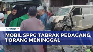 Family members sob as the bodies of victims hit by a gas station vehicle in Bekasi arrive.