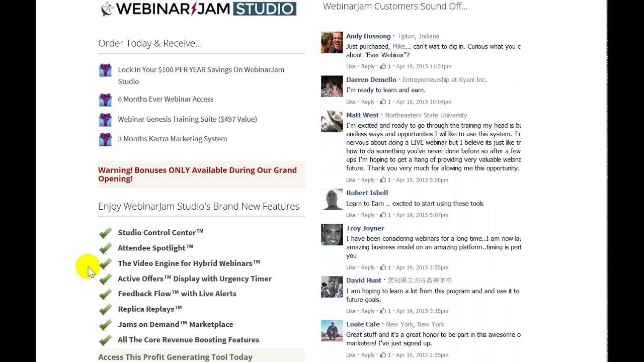 Inside Webinar Jam Studios