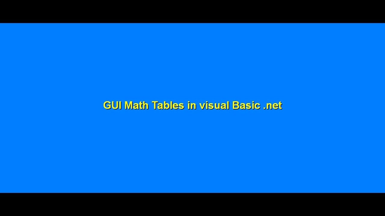 GUI Math table in visual Basic .net - YouTube