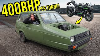 FIRST DRIVE OF THE BIKE ENGINE SWAPPED RELIANT!!! - Motorcycle Engine Swap (PT.14)