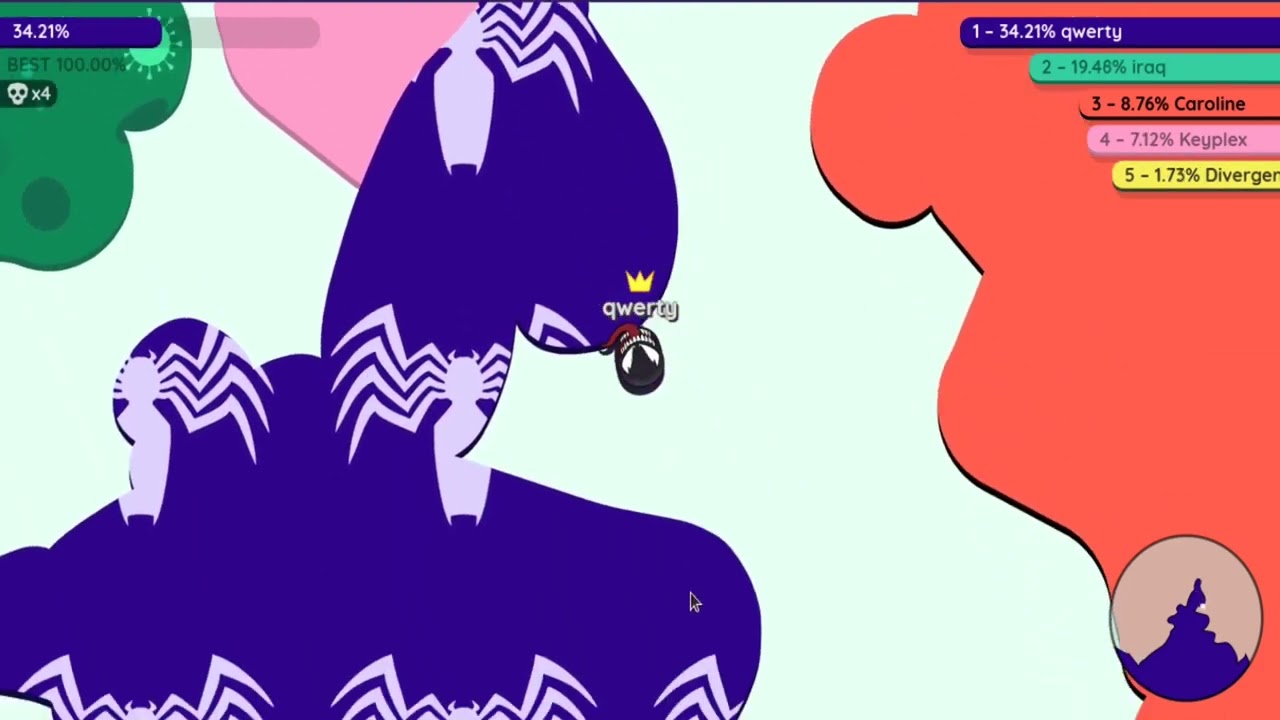 Paper-io 2: 100% SMALL MAP - Venom