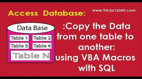 Access VBA : Copy The Data From One Table To Another