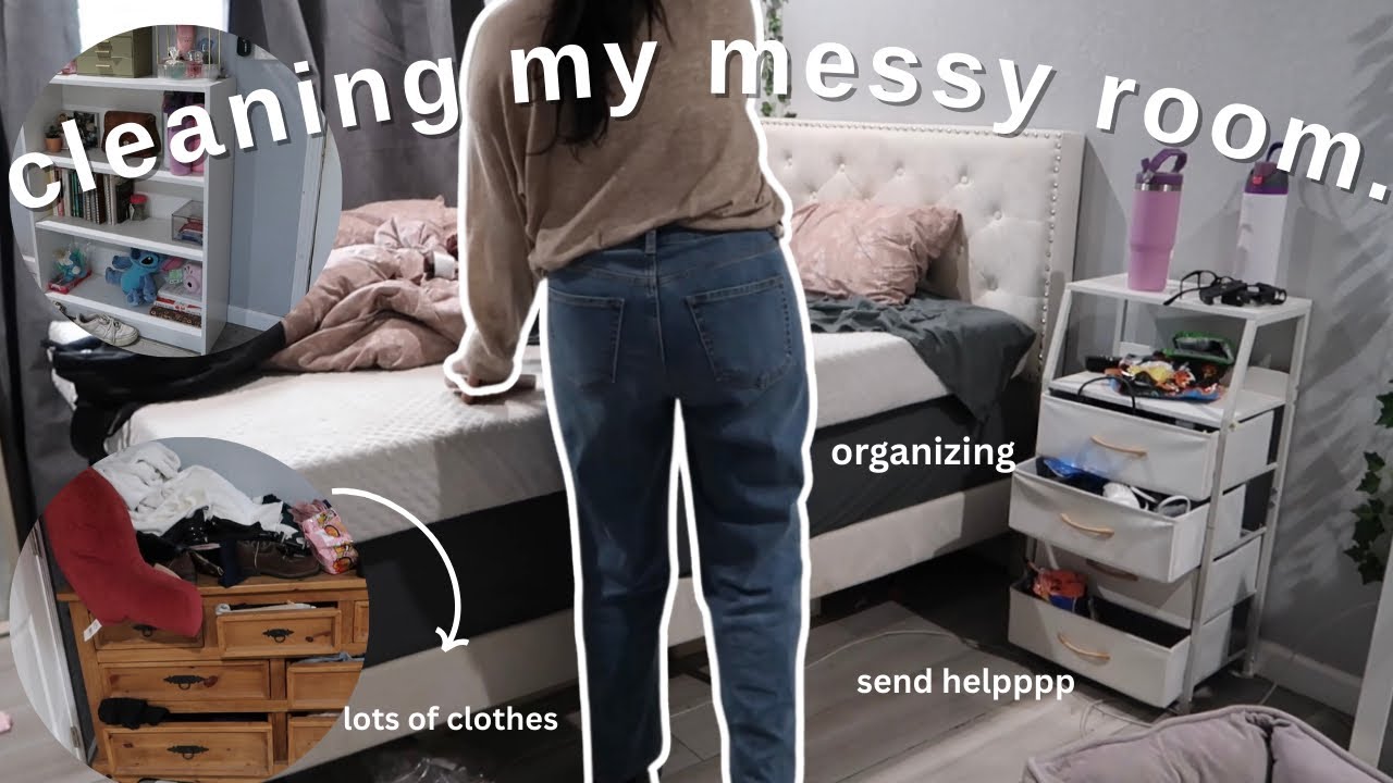 CLEANING MY *MESSY* ROOM! (organize + reset)  🧼 🗑️ 🧹 🫧🧺