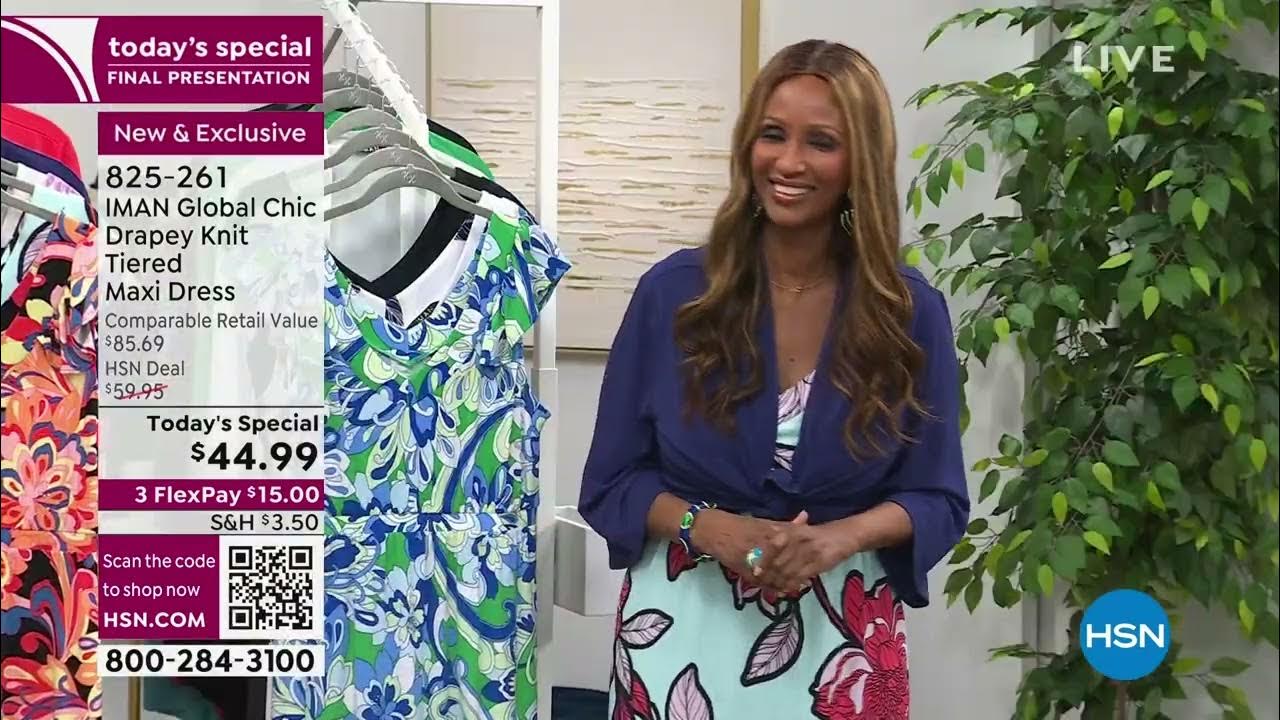 IMAN Global Chic Drapey Knit Tiered Maxi Dress YouTube