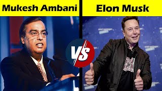 Mukesh Ambani VS Elon Musk Comparison in Hindi #shorts