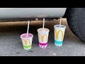EXPERIMENT MCDONALDS DRINKS VS CAR Crushing Crunchy Soft Things By Car EXPERIMENT MCDONALDS DRINKS VS CAR Crushing Crunchy Soft Things By Car