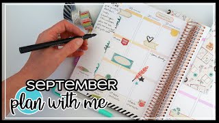 Plan With Me // September 2022 Monthly Spread + Weekly Spread // Erin Condren Life Planner Vertical