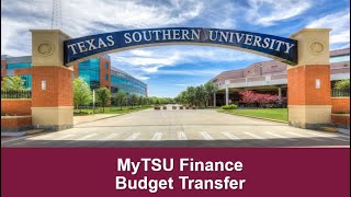 MyTSU - MyFinance Budget Transfer