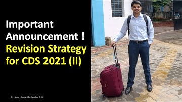 Important Announcement I Strategy for CDS 2021 (II) I By CDS 2021 Topper I Sanjeev Tiwari I SAV