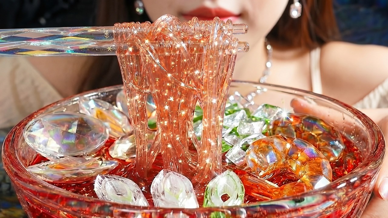 ガラスの海鮮ラーメン作り 🍤🍜✨ | Glass AI ASMR