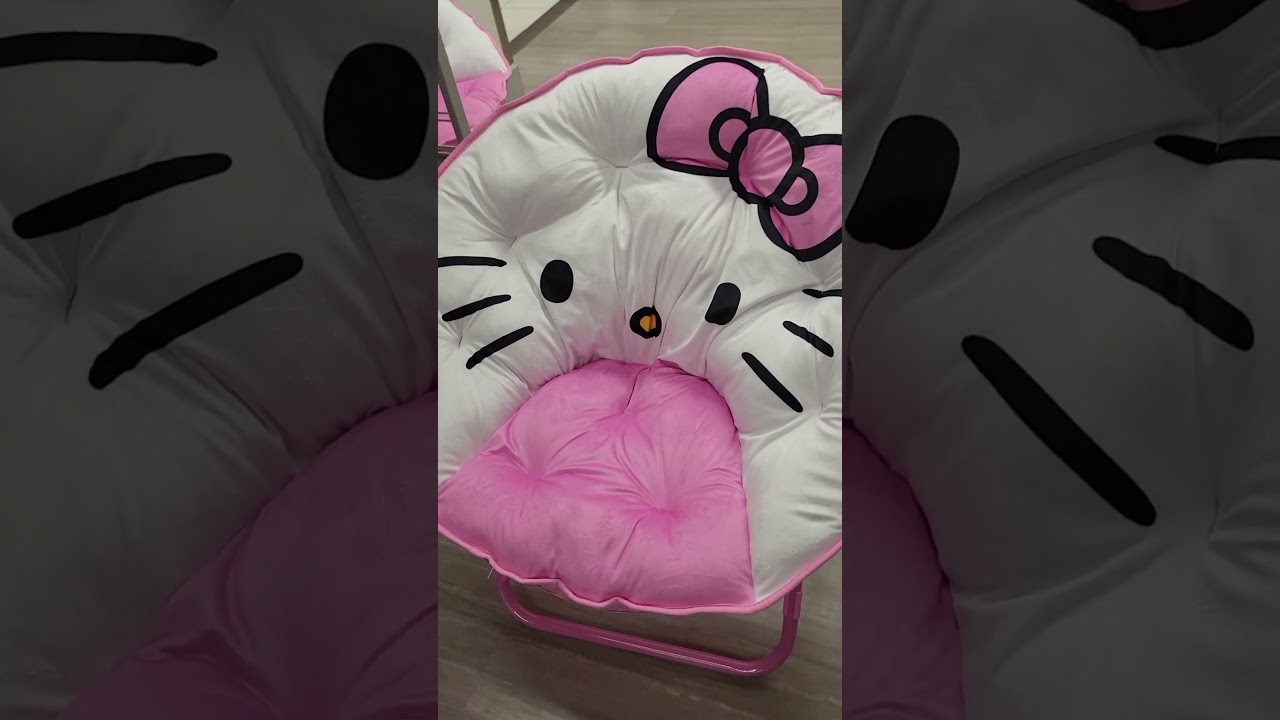 HELLO KITTY SAUCER CHAIR - SANRIO CARTOON CHARACTER FUN - BUDGET SHOPPING AT BURLINGTON IN ORLANDO