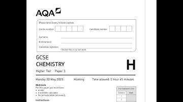 GCSE AQA Chemistry 2023 Paper 1 WALKTHROUGH