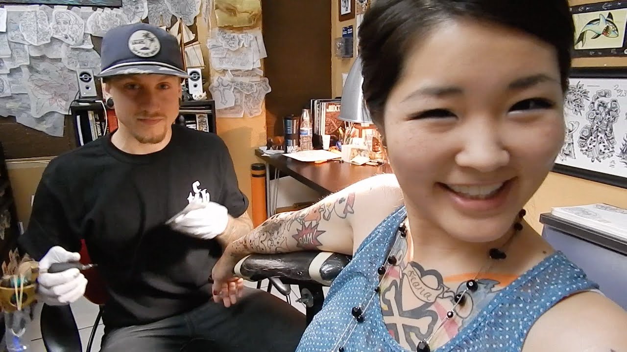 COLOR Getting Tattooed  Hello Kitty Tattoo Half Sleeve  HelloHannahCho   YouTube