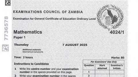 2025 GCE MATHEMATICS PAPER 1 FULLY ANSWERED