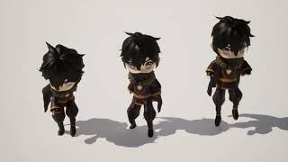 Chibi Anime-Style Character Ninja 3D Model For Unreal Engine 5