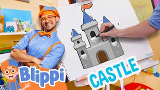 Draw Castles with Blippi! | Art for Kids With Blippi | Drawing Videos for Kids | Learn to Draw