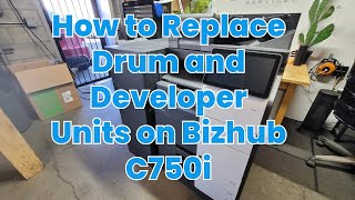 How to Replace Drum and Developer Units on Konica Bizhub C750i #konicaminolta #bizhub