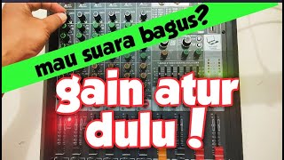 HOW TO SET the GAIN of the mixer with PFL/SOLO so that the SOUND IS SAFE/FITTING. The vocal &NOISE!!