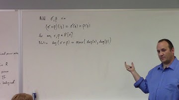 Abstract Algebra: polynomials as sequences, PID introduced, 10-29-18