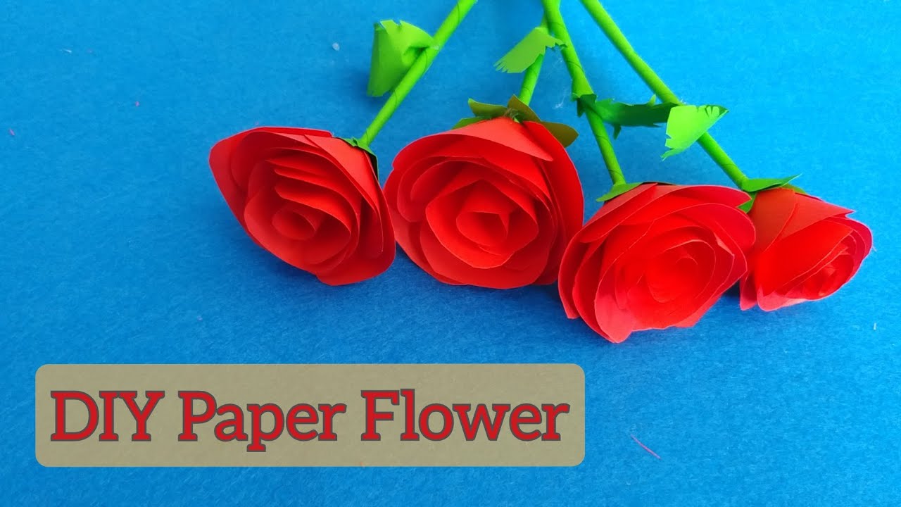 How to make paper flowers rose kerajinan  tangan dari  