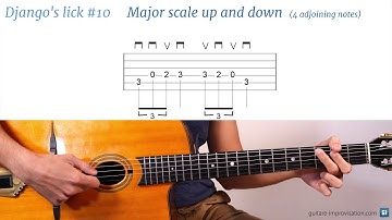 Django Reinhardt lick #10 : Major scale up and down (4 adjoining notes)