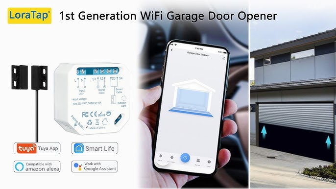 LoraTap Apriporta WiFi Garage Door Opener con Telecomando RF, Apricancello  Intelligente con Sensori Porta Wireless, Controllo App Smart Life