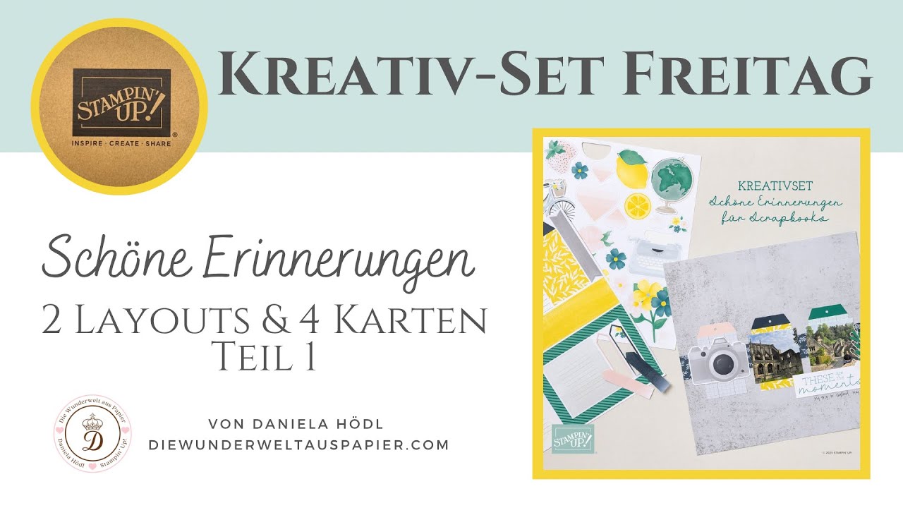 Kreativset Freitag - 1 Scrapbook Seite & 2 Kartenideen 🤩 Spaß inklusive ...
