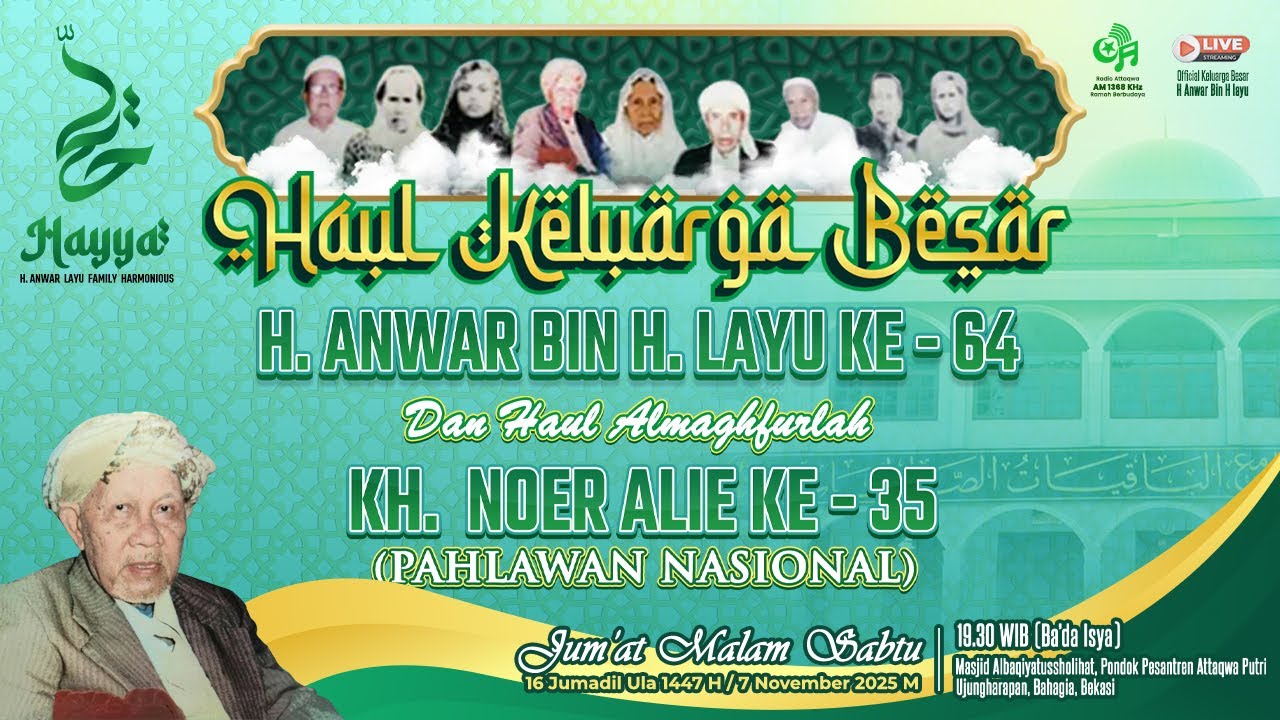 Haul Malam Kedua Keluarga Besar H.Anwar Bin H.Layu ke-64 dan Haul Almaghfurlah KH.Noer Alie ke-35