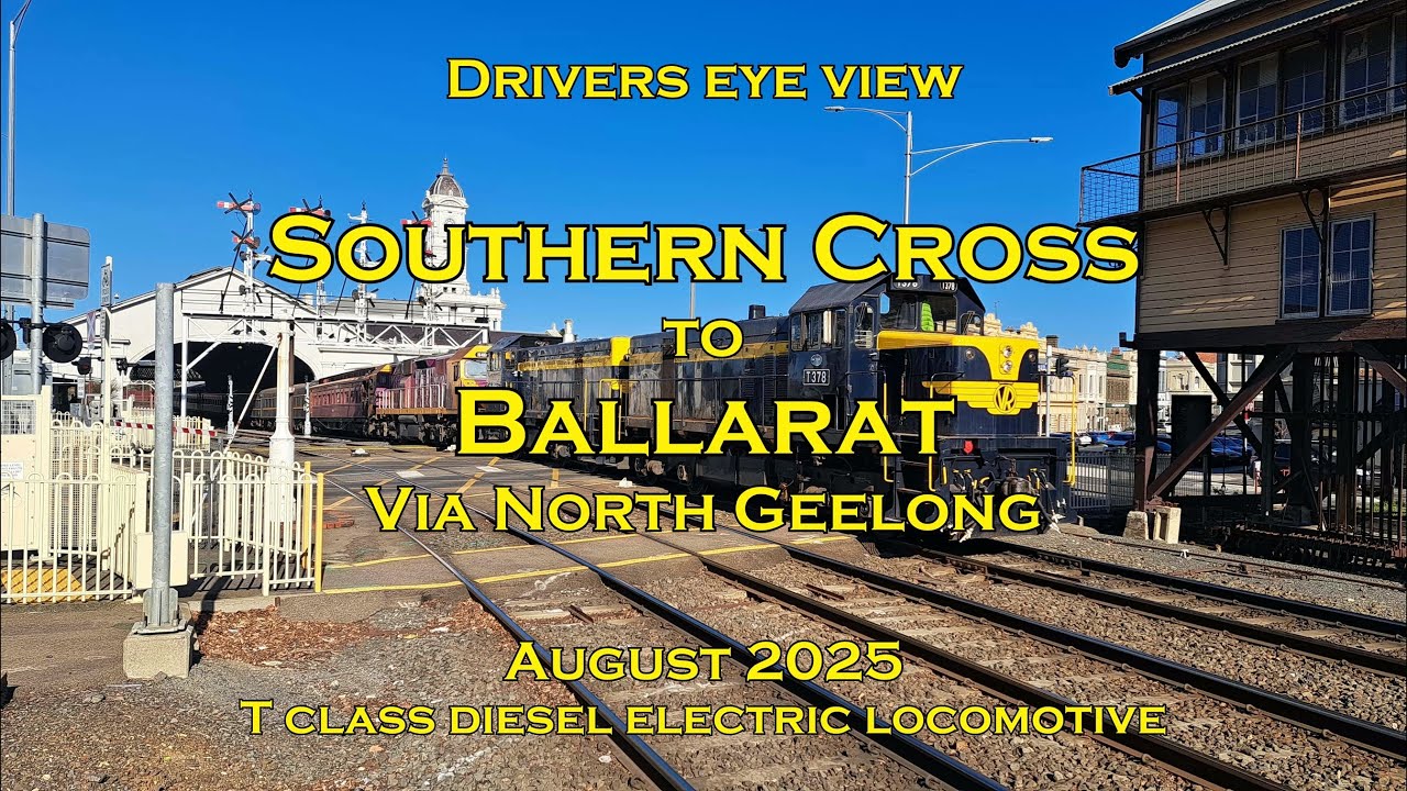 Drivers eye view, Southern Cross to Ballarat Via GLG, T class, Aug 2025